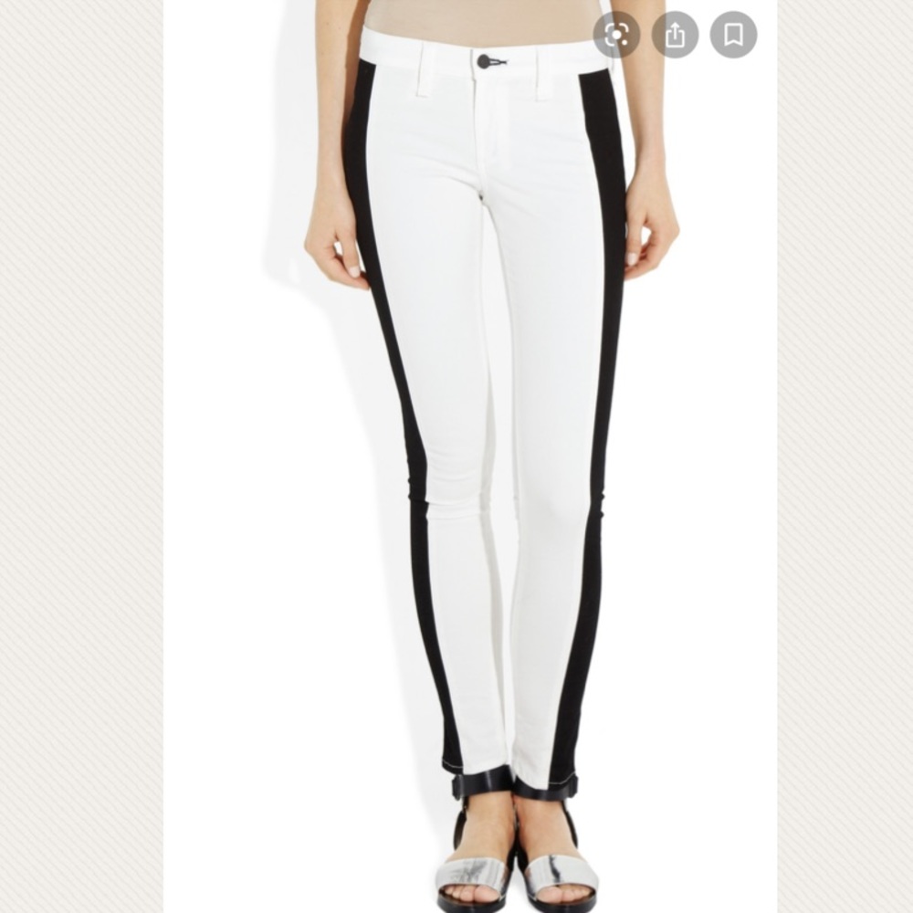 RAG&BONE White Mid-rise Skinny Jean Tuxedo Stripe